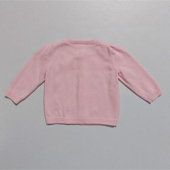 Gymboree Pink Butterfly Cardigan Sweater Baby 3 - 6 M Cotton Infant Girls Top - Picture 3 of 6